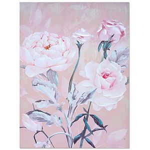 Schilderij Romimex Roze Canvas Rozen 60 x 80 x 3 cm