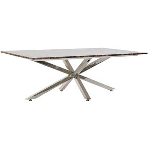 Salontafel DKD Home Decor Zilver Marmer Staal Kunststof 130 x 80 x 45 cm