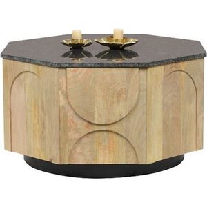 Hoofdtafel DKD Home Decor Marmer Mangohout 80 x 80 x 45 cm