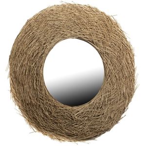 Wandspiegel Romimex Nest Natural Rattan 110 x 20 x 110 cm Rond