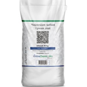 Magnesiumsulfaat poeder – Epsom Zout – Epsom Salt – Bitterzout - Badzout – 25 Kilogram per verpakking Foodgrade kwaliteit