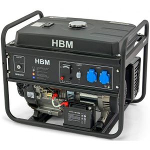 HBM 5500 Watt Generator, Aggregaat Met 390cc OHV-Benzinemotor, 2 x 230V / 12 V