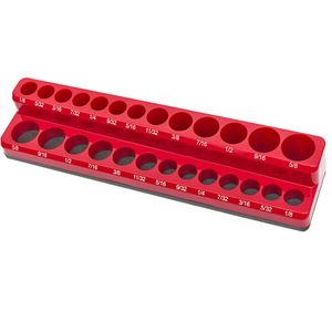 HBM magnetische accessoirehouder voor 26 stuks 1/4 inch Engelse maten, rood