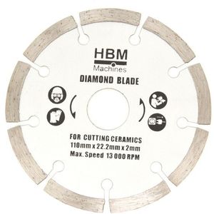 HBM 110 mm. Diamant Zaagblad Voor de HBM 115 mm Professionele 1050 Watt Invalzaag, Liniaalzaag met 3