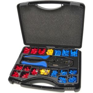 HBM - 552 Delige Kabelkrimptang Set - Antislip Grip - Opbergdoos