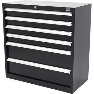 HBM 6 Laden Profi Gereedschapskast 90 x 45 x 90 cm zwart