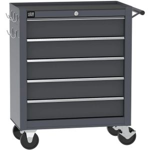 HBM gereedschapswagen 5 laden, 62 cm, grijs