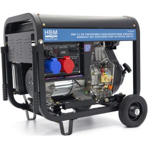 HBM 4400 Watt Generator, Aggregaat Met 452 cc Dieselkrachtstroom Motor, 400V / 230V
