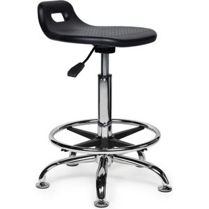 Stahulp Zwart - Standaard Zithoogte met Voetsteun