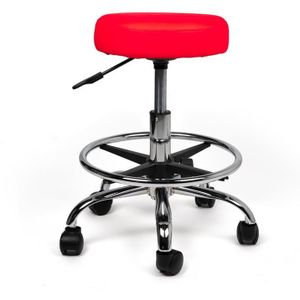Tabouret - Rood - Lage Uitvoering met Voetsteun