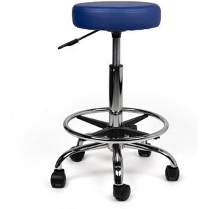 Tabouret Blauw - Standaard Zithoogte met Voetsteun