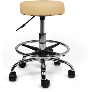 Tabouret Beige - Lage uitvoering met Voetsteun