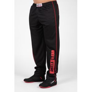 Gorilla Wear Wallace Mesh Pants - Zwart/Rood - L/XL