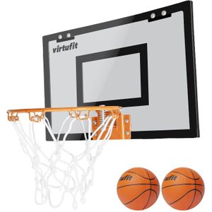 VirtuFit Pro Mini Basketbalbord met 2 Ballen en Pomp - Zwart