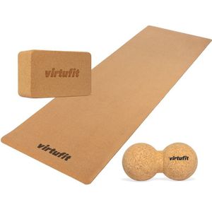 VirtuFit Premium Kurk Yoga Kit - 3-Delig - Ecologisch