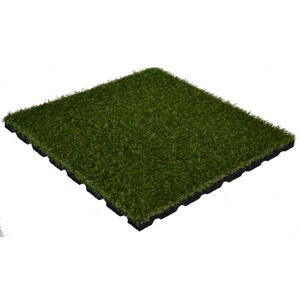 Rubber Kunstgras Tegel - 100 x 100 x 2,5 cm - Groen