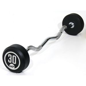 Muscle Power Vaste Curl Halterstang Rubber - 30 kg