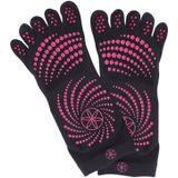 Gaiam Grippy Yoga Socks - Anti-slip Yogasokken - Zwart / Roze - S/M