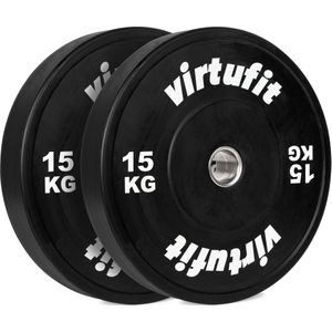 VirtuFit Bumper Plate - Olympische Halterschijf van Rubber - 50 mm - set 2 x 15 kg