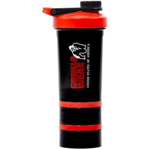 Gorilla Wear Shaker 2 GO - 500ml + 2x130ml - Zwart/Rood