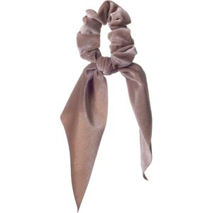 Dazzling Scrunchie Tail Velvet  Beige