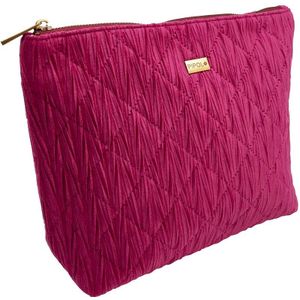 PIPOL BAZAAR Triangle Cosmetic Bag Quilted Raspberry Red