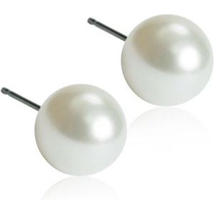 Blomdahl Natural Titanium White Pearl  6 mm