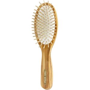 Tek Big Oval Brush In Olive Wood With Short Wooden Pins