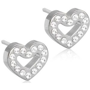 Blomdahl Oorbellen Brilliance Heart Hollow 8 mm Crystal