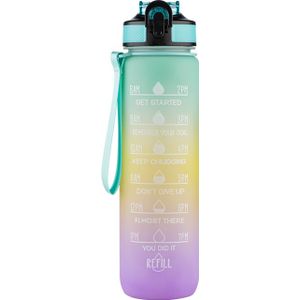 Beauty Rebels Motivational Water Bottle 1 L  Rainbow