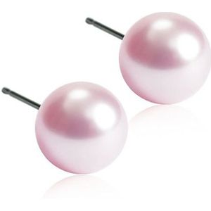 Blomdahl Natural Titanium  Light Rose Pearl 8 mm