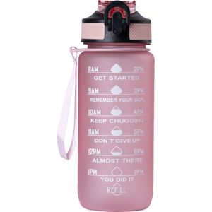 Beauty Rebels Motivational Water Bottle 600 ml Pink
