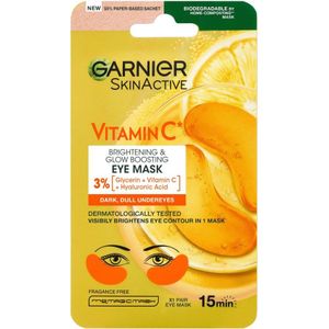 Garnier SkinActive  Vitamin C* Brightening & Glow Boosting Eye Sheet Mask for Dark, Dull Undereyes 5 g