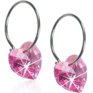 Blomdahl Natural Titanium  Heart Sleeper 14mm Rose