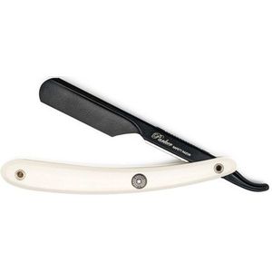 Parker Shaving PTWBA - White ABS Handle Push Type Black Blade Holder Barber/Straight Razor