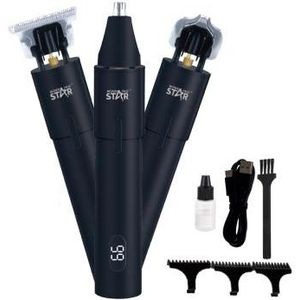 Winning Star 3-in-1 Multifunctionele Trimmer – Baard- Neus- & Precisietrimmer – Oplaadbaar – 1300mah – Roestvrijstalen Messen