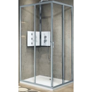 Novellini Lunes 2.0 Hoekinstap 93 Ver.93-96Cm Helder Glas Chroom