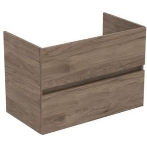 Ideal Standard Tiempo Wastafelonderbouwkast M. 2 Laden M. Softclose, Greeploos 80X44X55Cm Flint Hickory R0263Y9