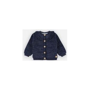 Tricoloudoux cardigan met ruches, donkerblauw