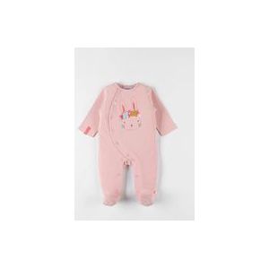 Jersey 1-delige konijntje pyjama, blush