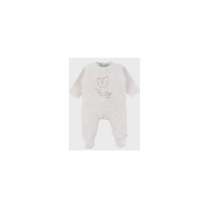 Baby pyjama van velours met beige katje