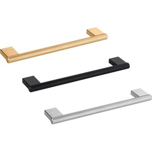 Viefe Möbelgriff GRAF MINI aus Aluminium geriffelt Ø 10 mm, Schwarz matt - Bohrabstand 1178 mm