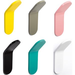 Viefe Garderobenhaken TIK aus Aluminium zum Kleben, 25 x 80 x 30 mm - Weiß matt