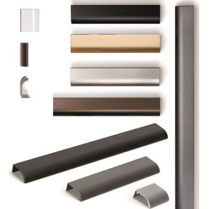 Viefe Griffleiste ONA aus Aluminium, Länge 200 mm - BA 128 mm - Messing dunkel gebürstet