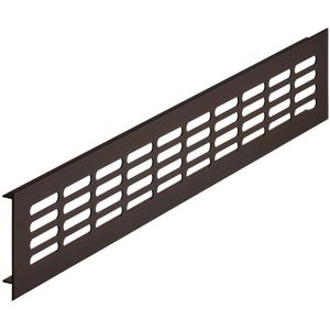 Häfele Lüftungsgitter H3621 eckig bronzefarben Heizkörpergitter geschlitzt Aluminium, 300 x 100 mm