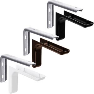 Gedotec Konsole LEON aus Stahl (paarweise), Tiefe: 120 mm - Tragkraft: 20 kg - weiß