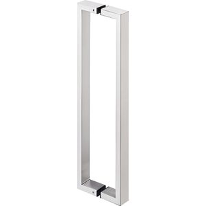 Häfele Stoßgriff CARLO aus Edelstahl für Holztüren eckig, beidseitige Montage (2 Griffe) - Länge 465 mm - Bohrabstand 450 mm