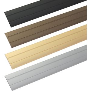 Alfer Übergangsprofil aus Aluminium Flach selbstklebend 37 x 2,5 mm, schwarz eloxiert - 2000 mm