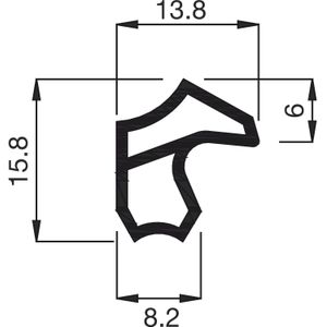 Deventer Stahlzargendichtung M2246 Kunststoff 5 Meter, schwarz