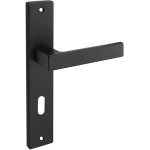 Fimet Langschildgarnitur PUSH aus Aluminium schwarz matt DIN Norm 72 mm, BB - Buntbart